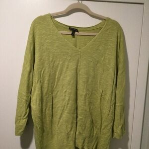 Eileen Fisher Green linen sweater, size Large
